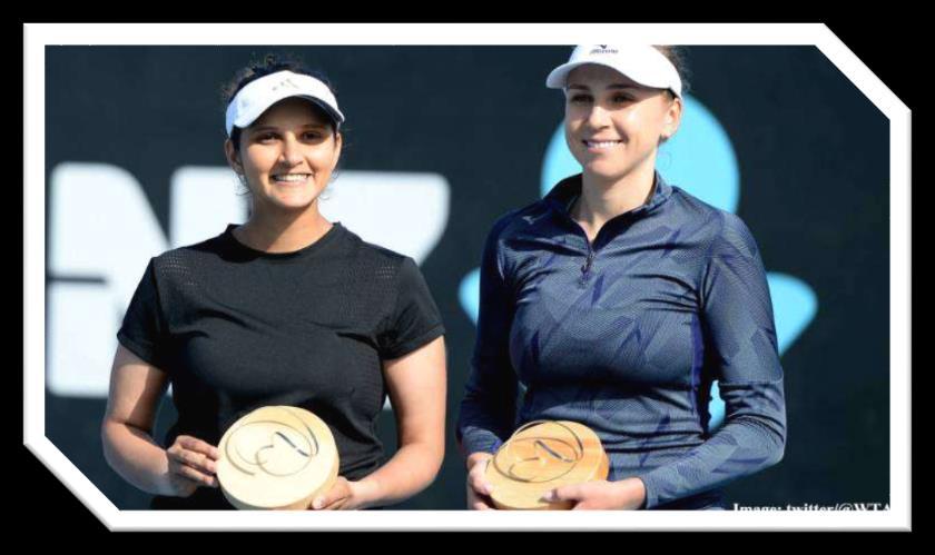 Hobart International trophy - India s Sania Mirza and Nadia Kichenok of Ukraine win women s doubles title at
