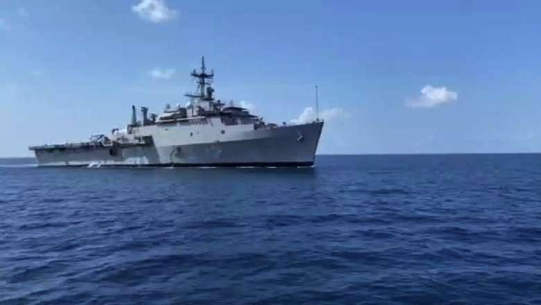 Indian Navy Ship INS Jalashwa has reached Male for evacuation of Indian Nationals as part of Samudra Setu program.