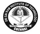 SRI SAI RAM INSTITUTE OF TECHNOLOGY Approved by AICTE, New Delhi & Affiliated to Anna University, Chennai. Sai Leo Nagar, West Tambaram, Chennai 44. Tel: 044 22512333 / 22512111.