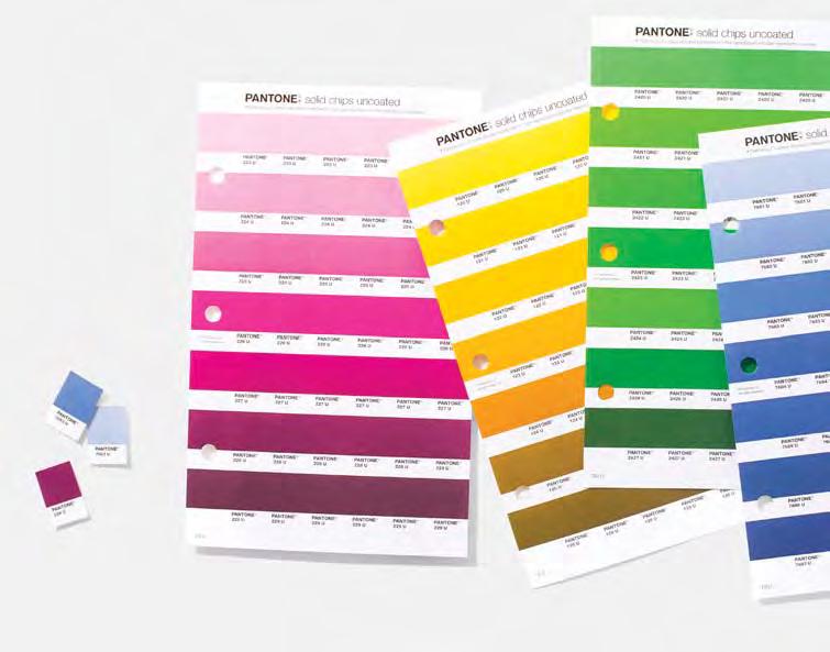 色票本補充頁 [] 提供所有 種彩通專色與特殊專色的補充頁, 讓您以實惠的方式補充常用的色彩 利用打孔式色票為設計色系 主題氛圍板及產品草圖增添色彩, 為設計檔案附上色彩以便和生產夥伴分享, 以及用於印刷色彩批核 三環活頁式色票頁面 打孔式可撕取的紙版色票, 以單頁方式發售 每一頁面提供七種彩通色彩, 每種色彩提供六張 色票 色彩印製於通用的紙材 ( 重量 克 / 平方公尺的光面銅版紙與 克 /