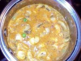 Matar Muhroom Ingredients:- Green peas1 cup Mushrooms 1 packet Oil 1 tbsp Green Cinnamon powder 1 tsp Cloves-2 Onions 2 finely chopped Ginger Garlic paste1 tbsp Tomato puree1/2 cup Red chili powder1