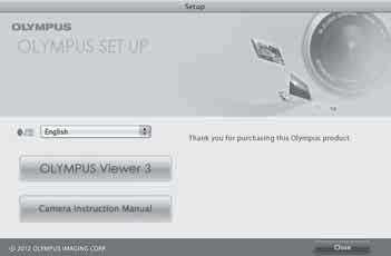 Macintosh 1 - CD-OM Finder, «Setup», «Setup» 2 OLYMPUS Viewer 3 «OLYMPUS Viewer 3» Mac OS X