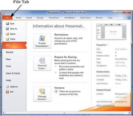 In Office 2010, Microsoft replaced the traditional file menu with the new Backstage view.