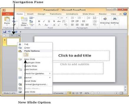 POWERPOINT 2010 : ADDING NEW SLIDES In this chapter, we will understand how to add new slides in an existing presentation.