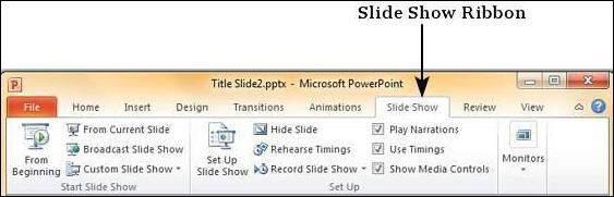 SLIDE SHOW Most PowerPoint presentations are created to be run as a slideshow.