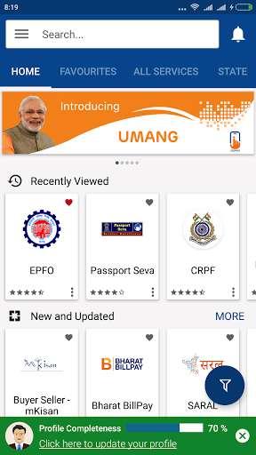 UMANG App It is a unified, secure, multi-channel, multi-platform, multi-lingual, multi-service mobile app.