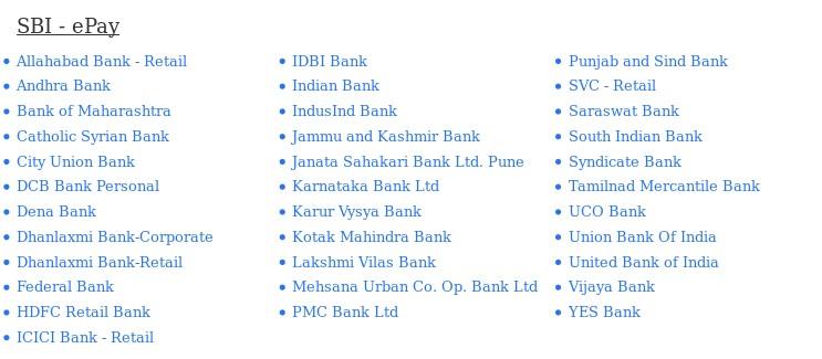 Following Banks are at present associated with PNB Gateway वत म न म प एनब प म ट ग टव पर न न ब क उपल ध ह - इ स क प ट ल पर ब क व प