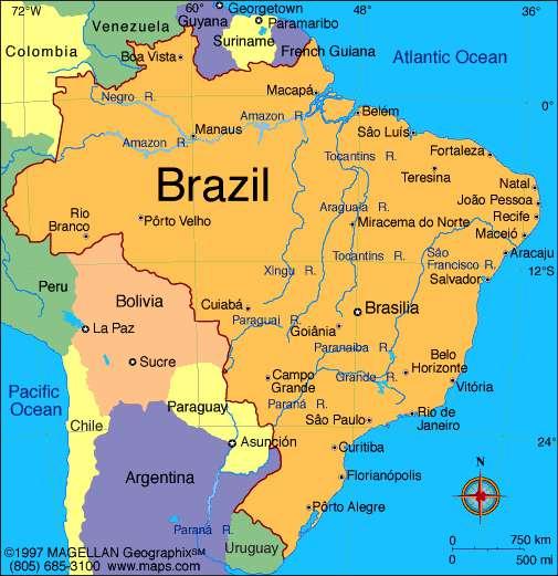 Brazil Brazil is the world's fifth-largest country by area and the sixth most