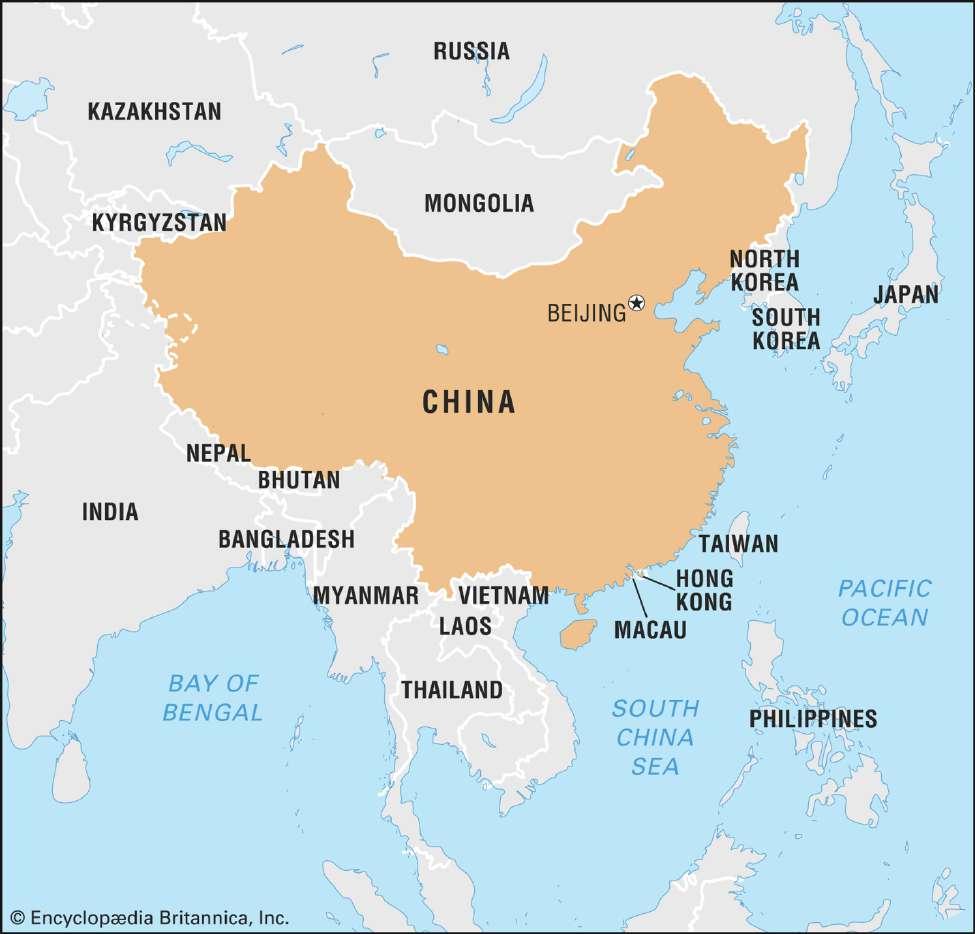 China China is the world's most populous country. It is the world's third or fourth largest country by area.