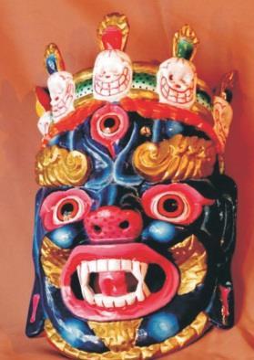 Task II- Cham Masks of Sikkim Mask making is an ancient craft in Sikkim. Wooden Face masks of different gods and animals are made and worn by people during festivals, religious ceremonies and dances.