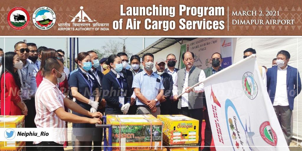 13.Recently, which state has launched its first air cargo service from Dimapur Airport?