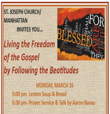Joseph Table (bring a dish to share) **Please RSVP to the office by March 13** "REFLECTIONS ON THE SEVEN SORROWS & JOYS OF ST.