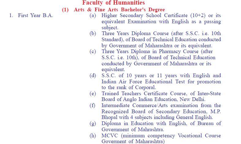 ४. Eligibility : (Circular No. 100 of 2017) ५. Examination: १. Pattern of examination: १. Semester २.