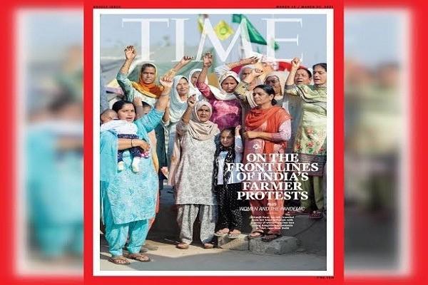 11. Which magazine's cover page recently Showed Indian women involved in the peasant movemet?