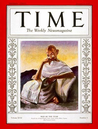 The first Indian to be featured on the cover of TIME magazine : Mahatma Gandhi
