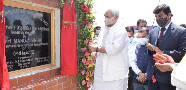 News Highlights Jammu and Kashmir Lieutenant Governor, Manoj Sinha laid the foundation stone of Office cum Yatri Niwas of Shri Amarnathji Shrine Board at Pantha