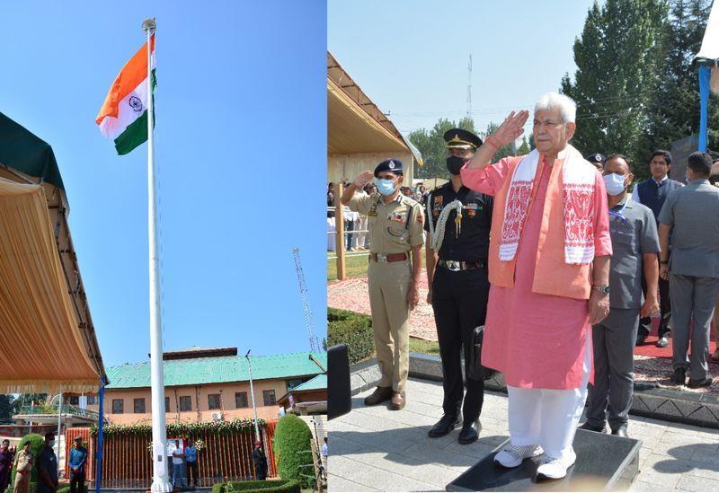 LG Manoj Sinha dedicated 120 feet tall National Flag to nation.
