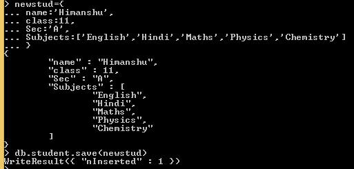 MongoDB क basic commands Object म array भ ह सकत ह ईदह रण क जलए Name: Himanshu