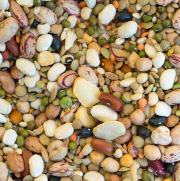 Beans (legumes) All beans and peas are fibre rich and examples include: black-eyed beans, borlotti beans, butter beans, cannelini beans, chick peas, haricot beans, kidney beans, lentils, lima beans,